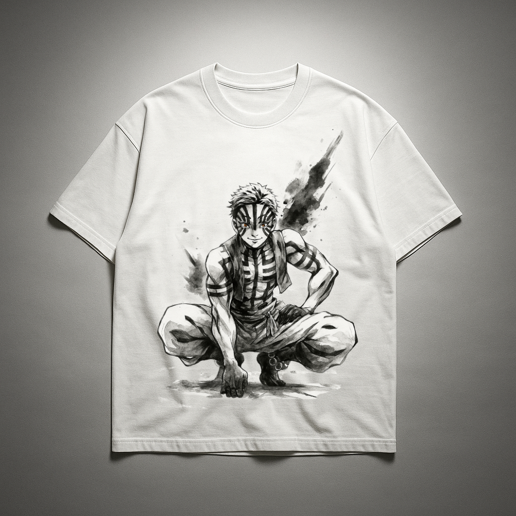Akaza Vintage V1 Oversized T-shirt | Demon Slayer