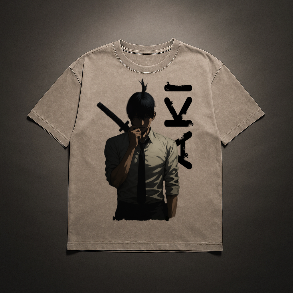 Aki V2 Washed Tee | Chainsaw Man