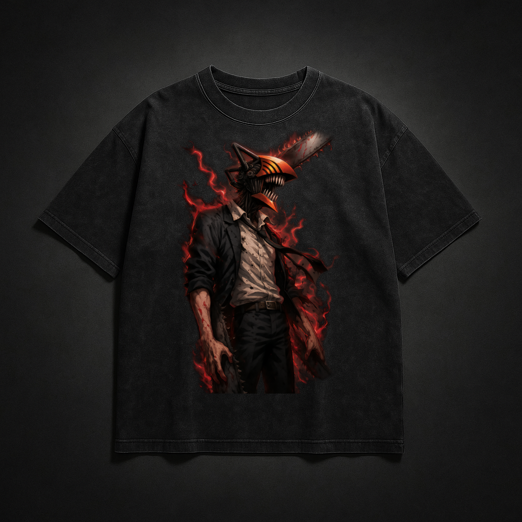 Denji V2 Washed Tee | Chainsaw Man
