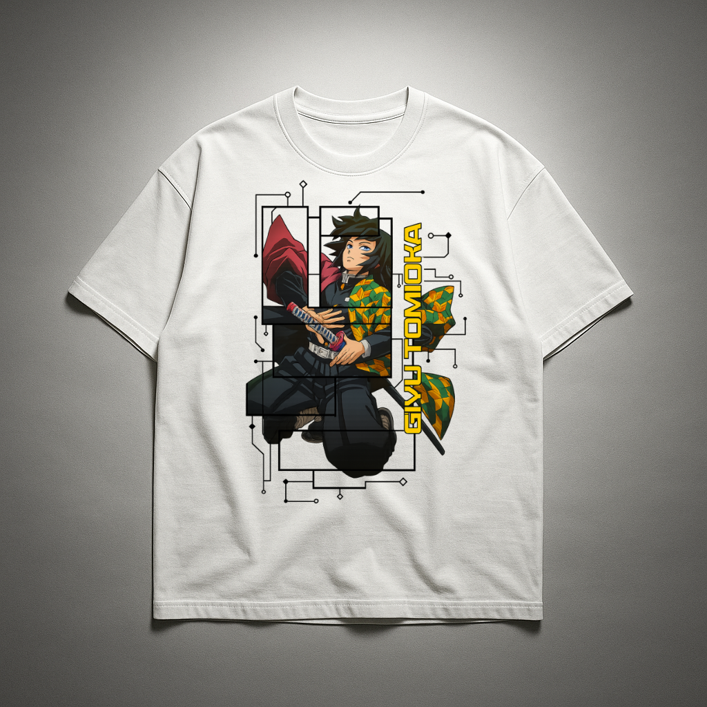 Giyu Digital Frame Oversized T-shirt | Demon Slayer
