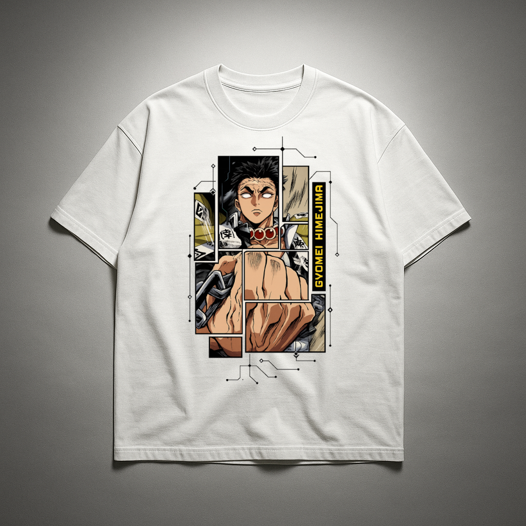 Gyomei Digital Frame Oversized T-shirt | Demon Slayer