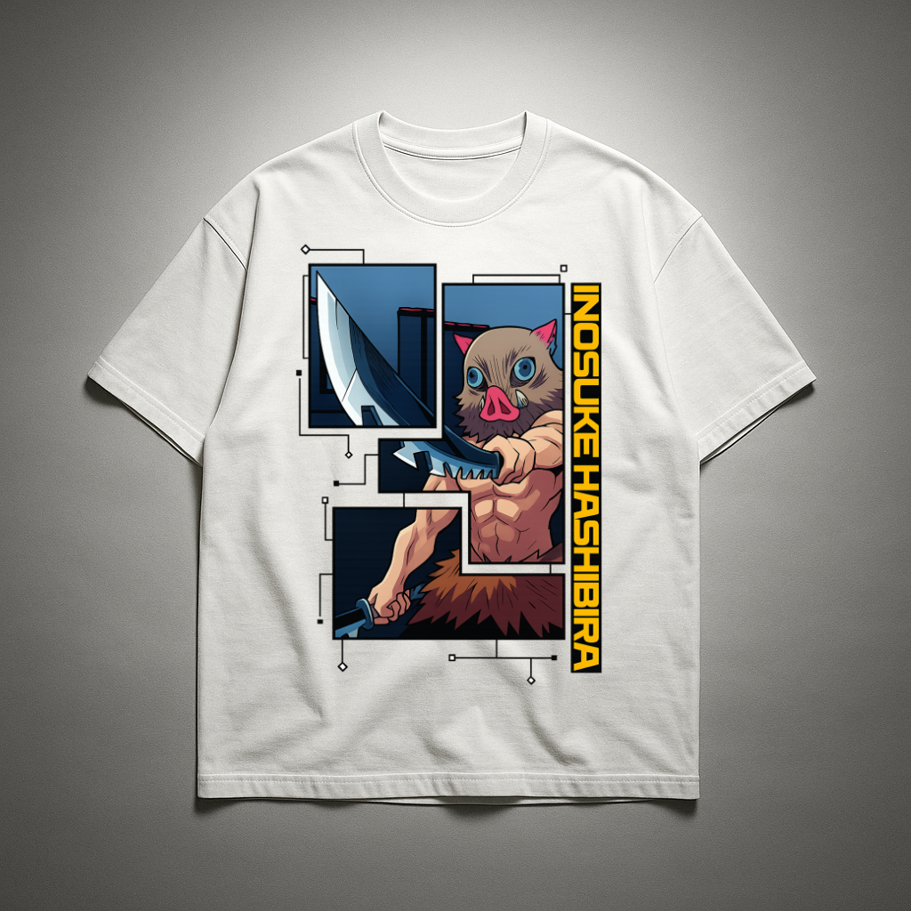 Inosuke Digital Frame Oversized T-shirt | Demon Slayer