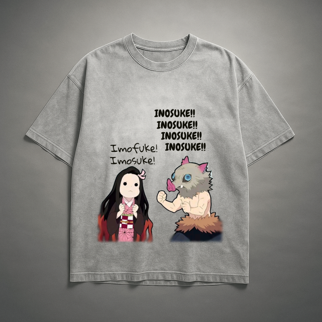 Inosuke X Nezuko Washed Tee | Demon Slayer