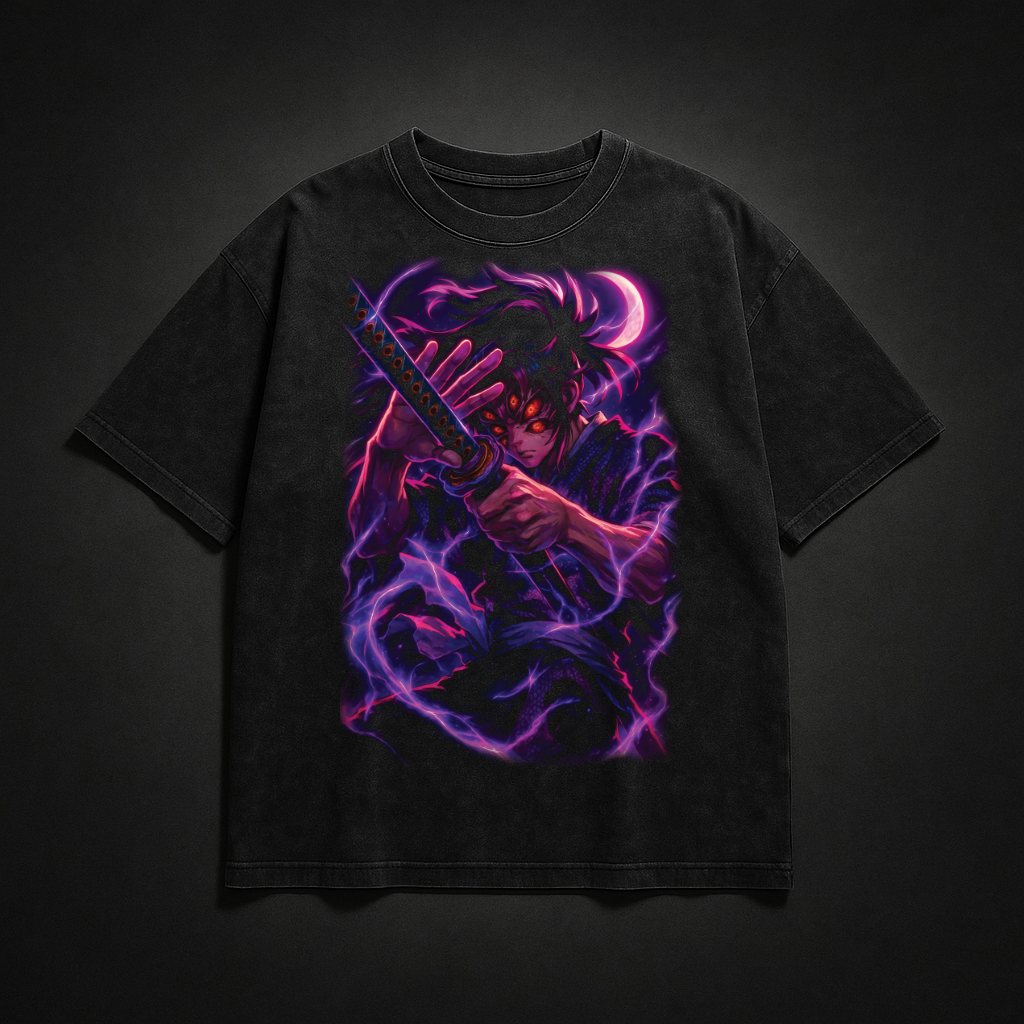 Kokushibo Moon Breathing V1 Washed Tee | Demon Slayer