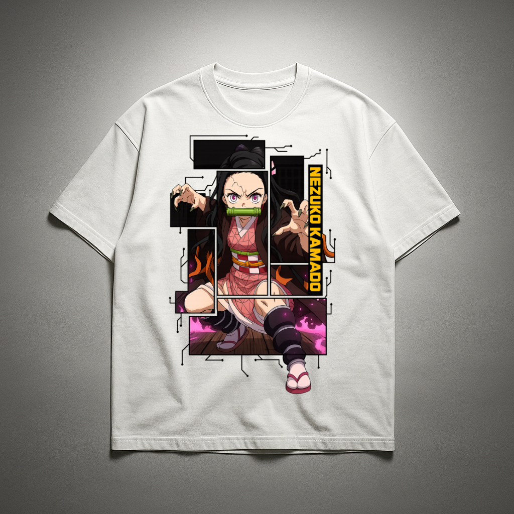 Nezuko Digital Frame Oversized T-shirt | Demon Slayer