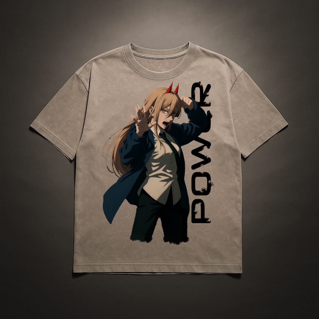 Power V2 Washed Tee | Chainsaw Man