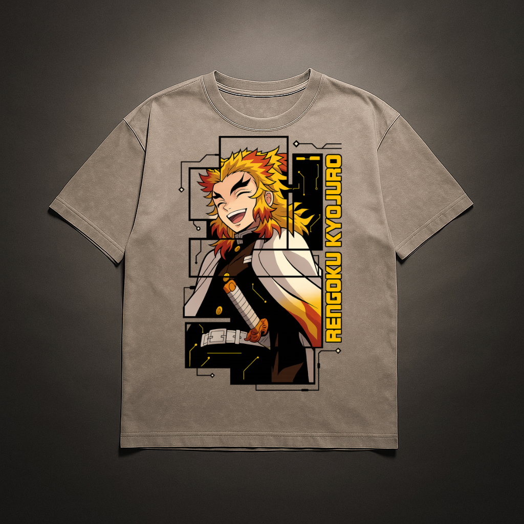 Rengoku Digital Frame Washed Tee | Demon Slayer