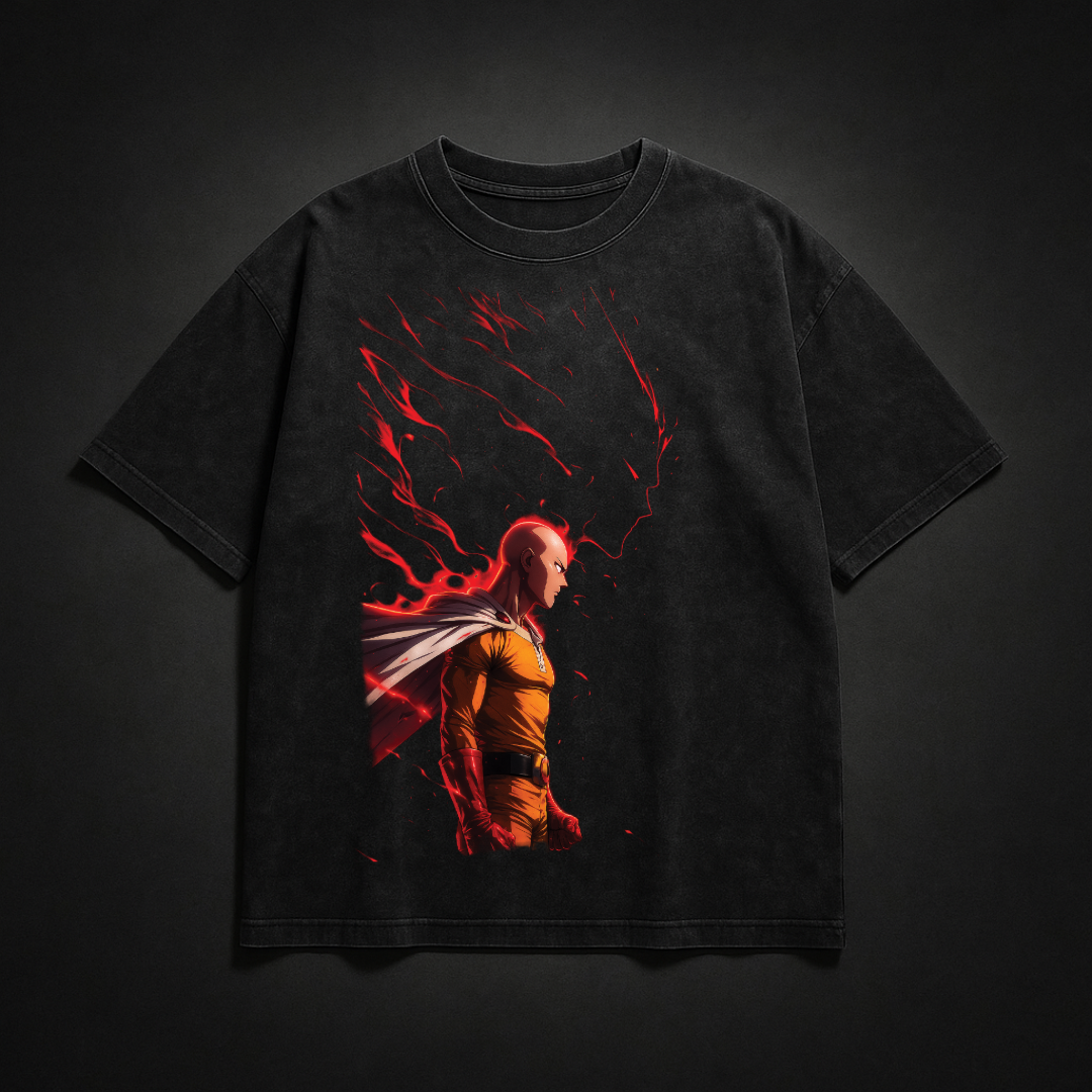 Saitama V4 Washed Tee | One Punch Man
