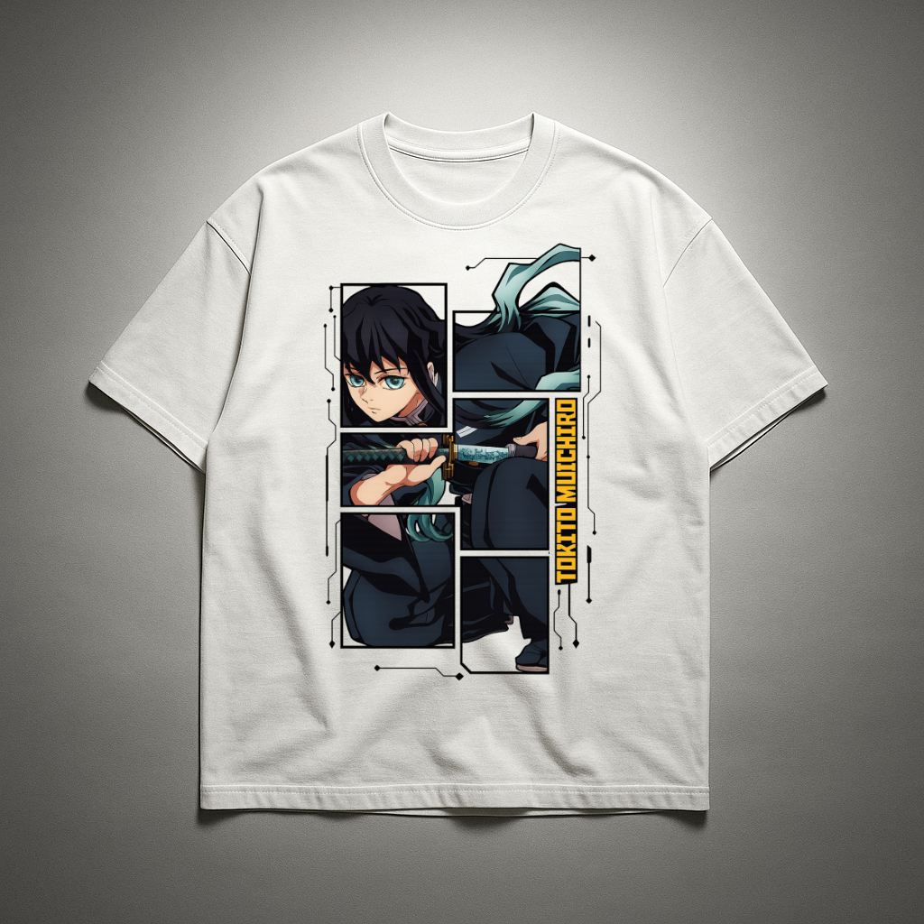Tokito Digital Frame Oversized T-shirt | Demon Slayer
