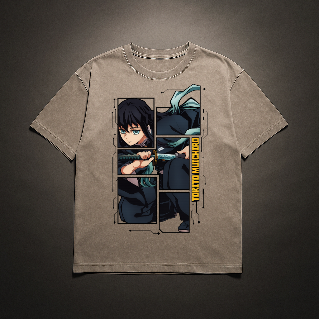 Tokito Digital Frame Washed Tee | Demon Slayer