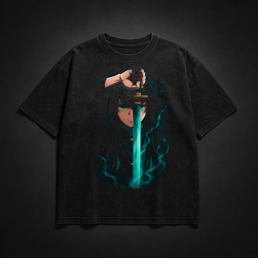 Tokito Mist Breathing V1 Washed Tee | Demon Slayer