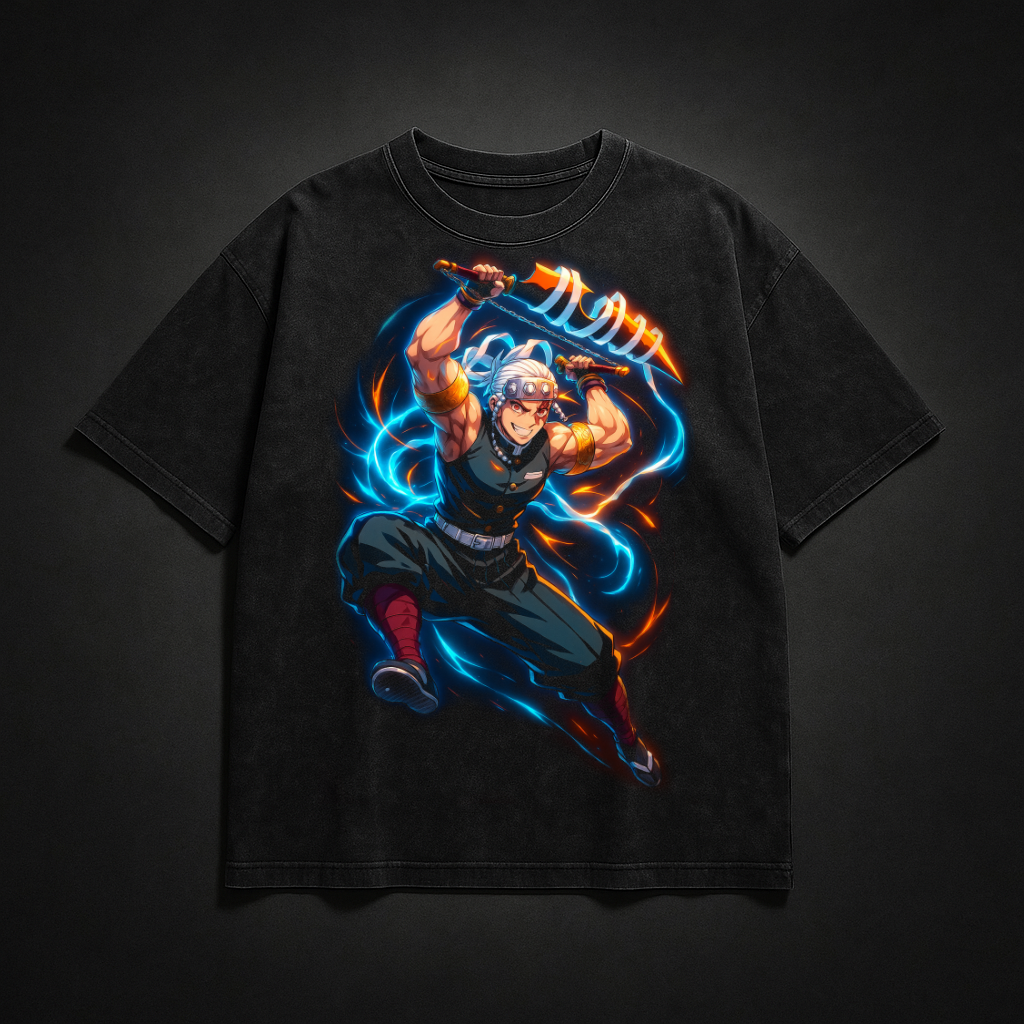 Uzui Sound Breathing V2 Washed Tee | Demon Slayer
