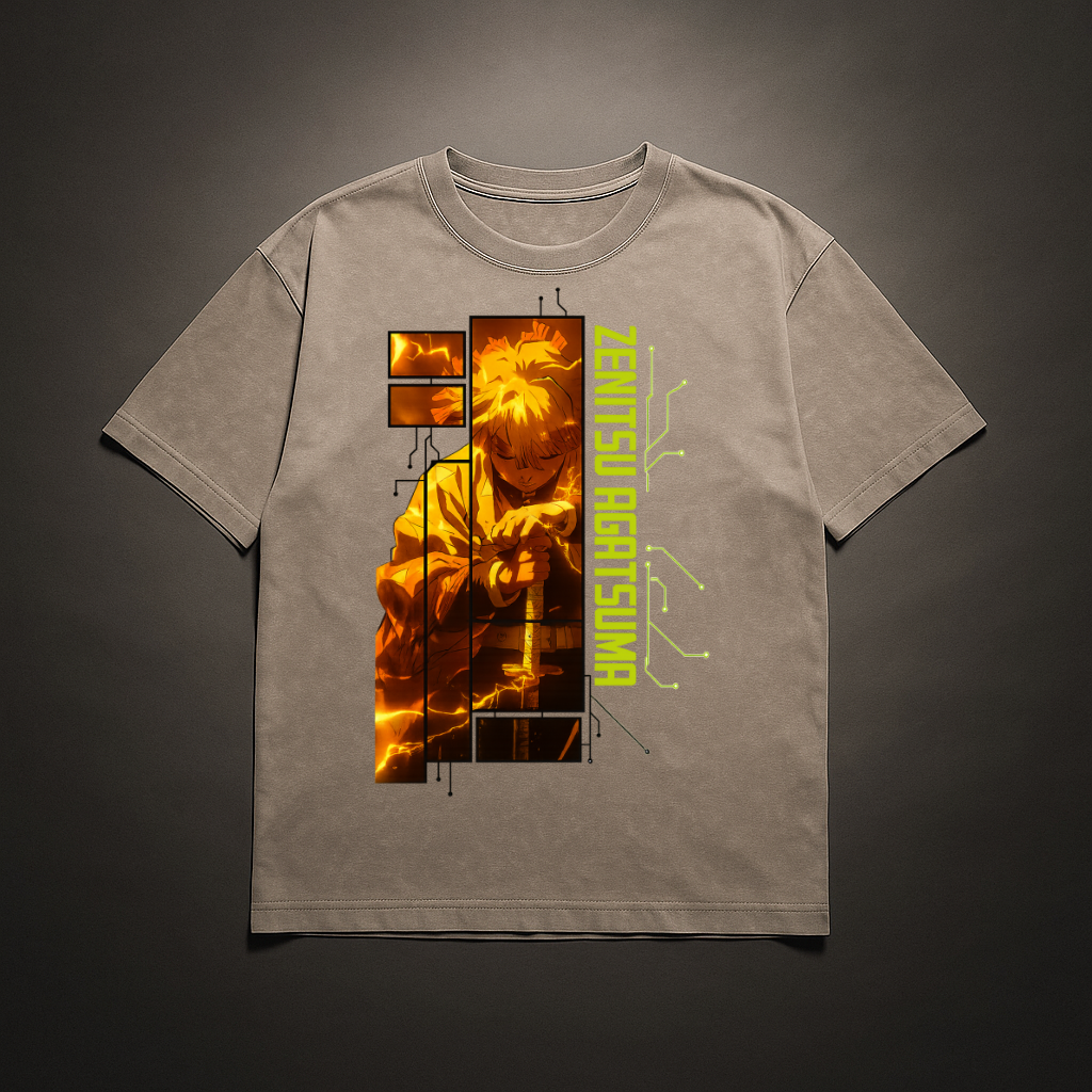 Zenitsu Digital Frame Washed Tee | Demon Slayer