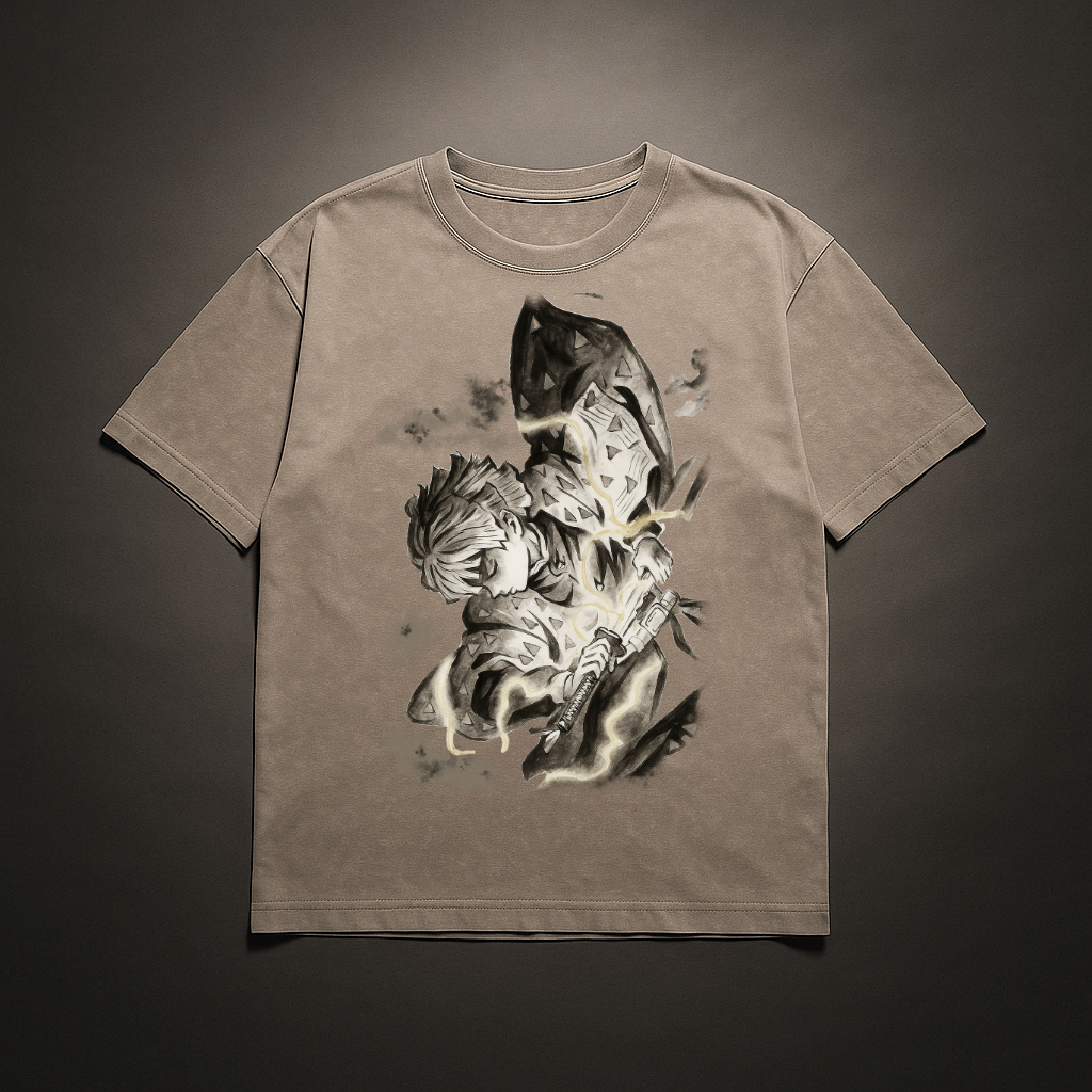Zenitsu Vintage V1 Washed Tee | Demon Slayer