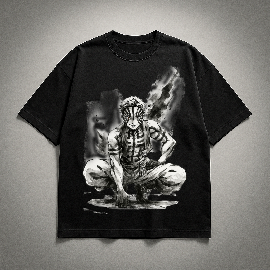 Akaza Vintage V1 Oversized T-shirt | Demon Slayer