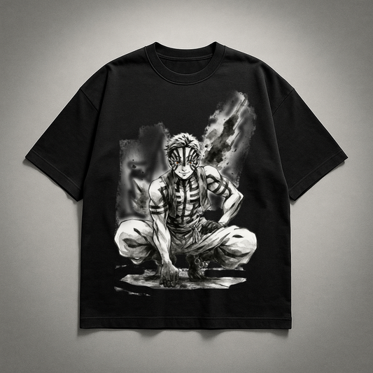 Akaza Vintage V1 Oversized T-shirt | Demon Slayer