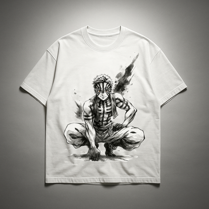 Akaza Vintage V1 Oversized T-shirt | Demon Slayer