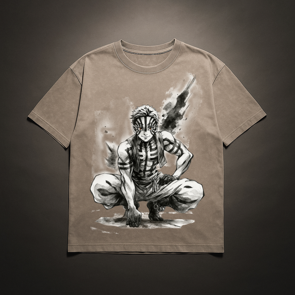 Akaza Vintage V1 Washed Tee | Demon Slayer