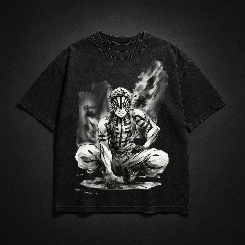 Akaza Vintage V1 Washed Tee | Demon Slayer