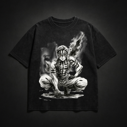 Akaza Vintage V1 Washed Tee | Demon Slayer