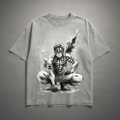 Akaza Vintage V1 Washed Tee | Demon Slayer