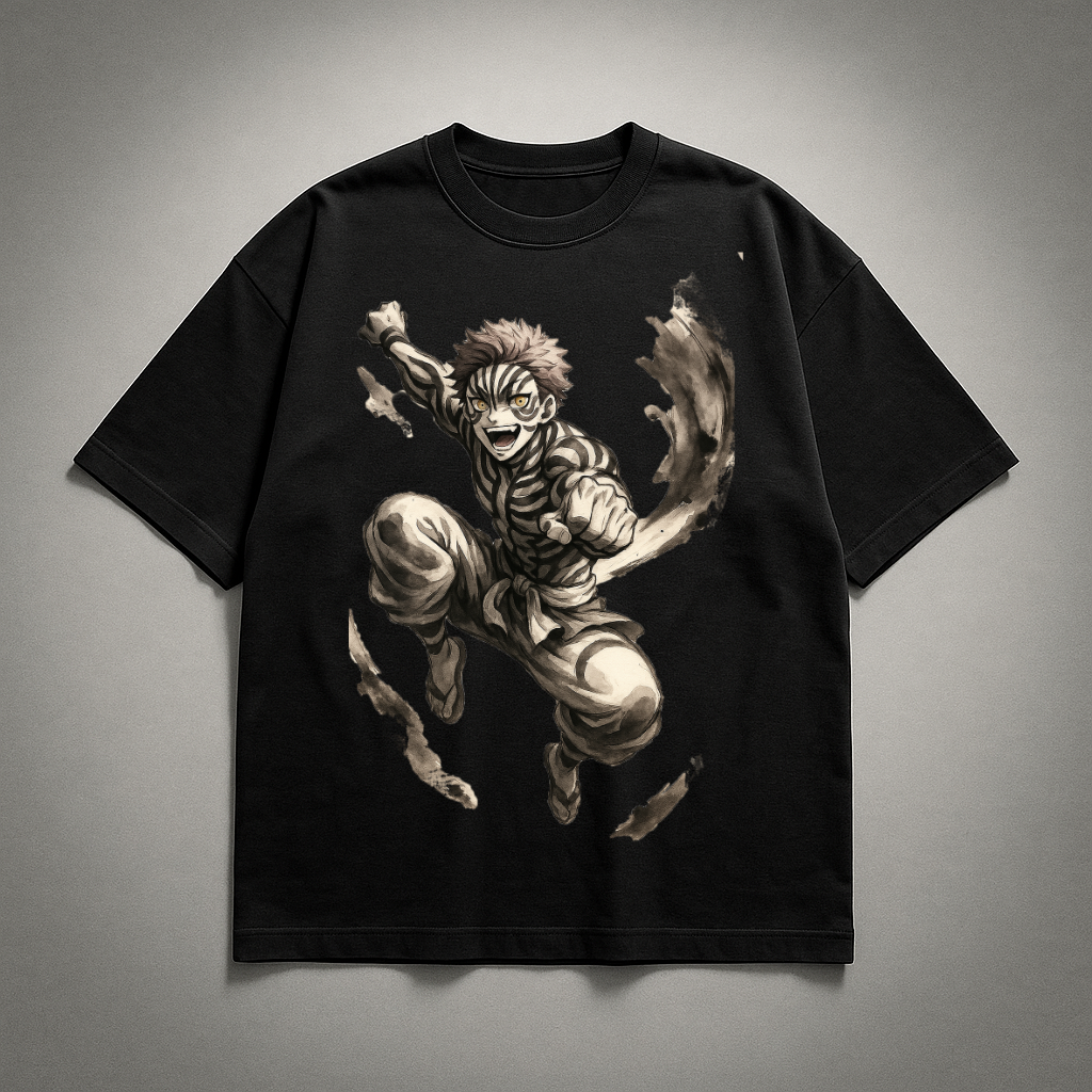 Akaza Vintage V2 Oversized T-shirt | Demon Slayer