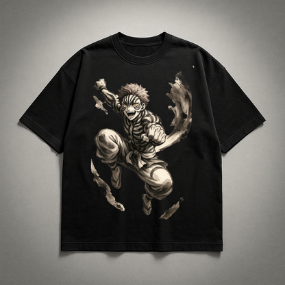 Akaza Vintage V2 Oversized T-shirt | Demon Slayer