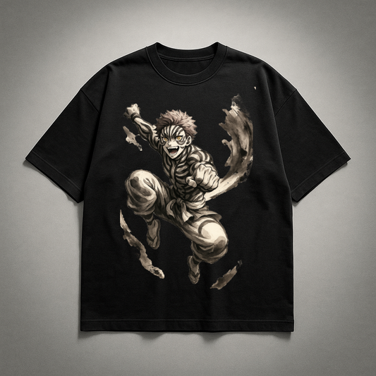 Akaza Vintage V2 Oversized T-shirt | Demon Slayer