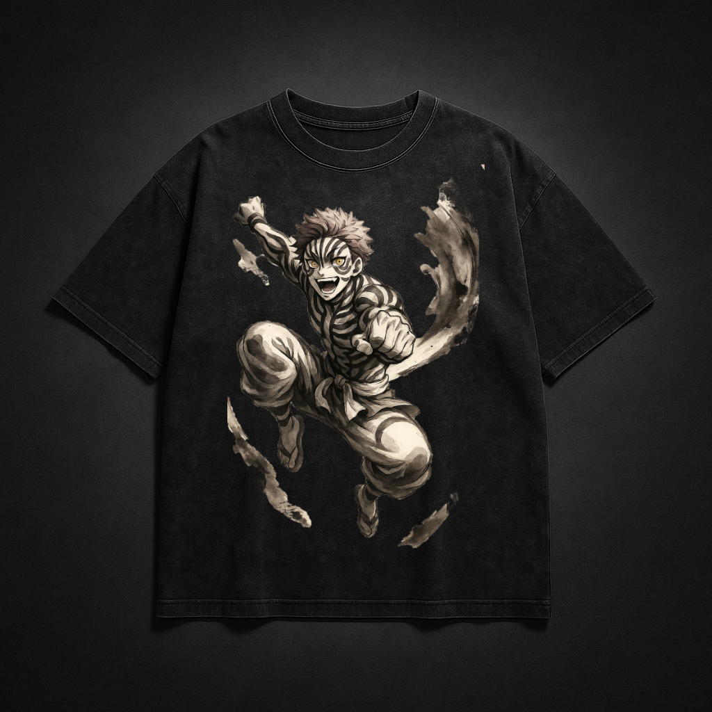 Akaza Vintage V2 Washed Tee | Demon Slayer