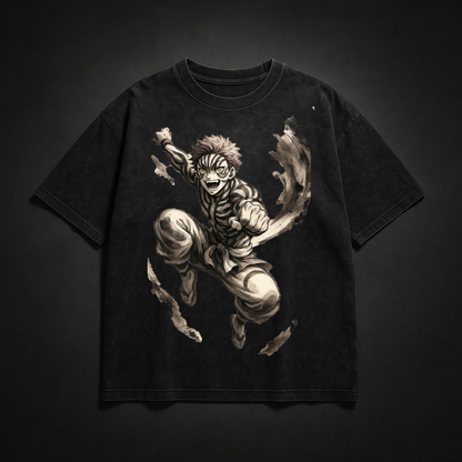 Akaza Vintage V2 Washed Tee | Demon Slayer