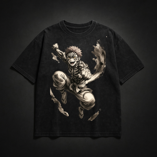 Akaza Vintage V2 Washed Tee | Demon Slayer