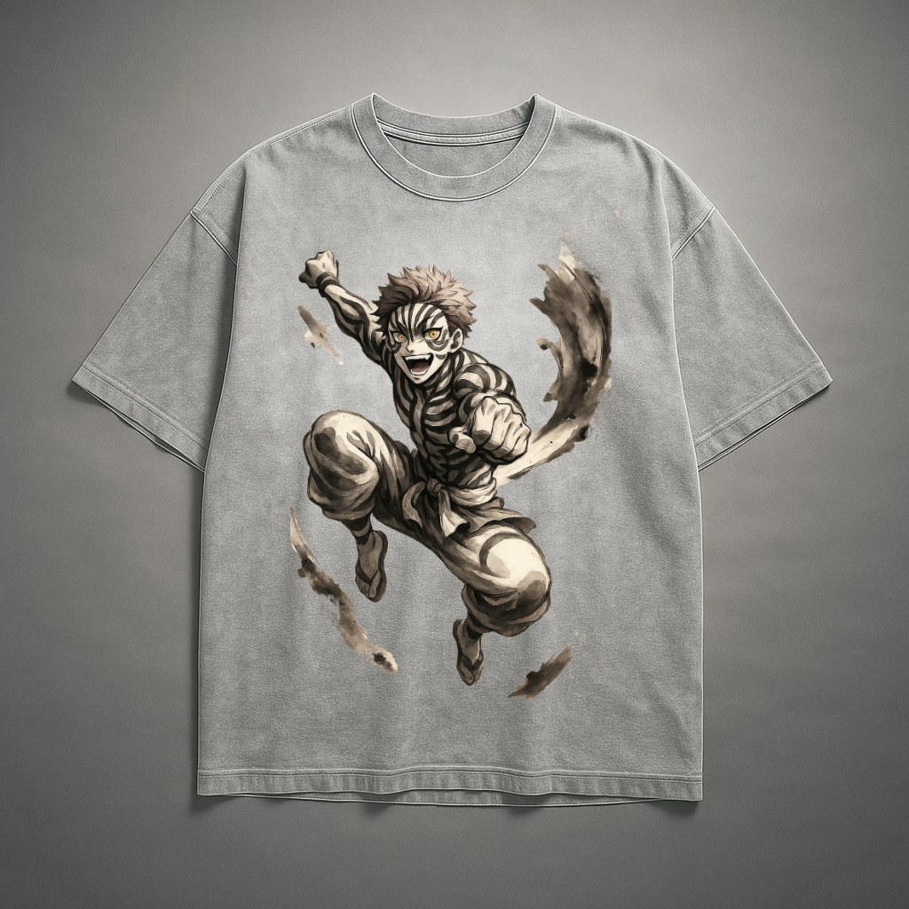 Akaza Vintage V2 Washed Tee | Demon Slayer