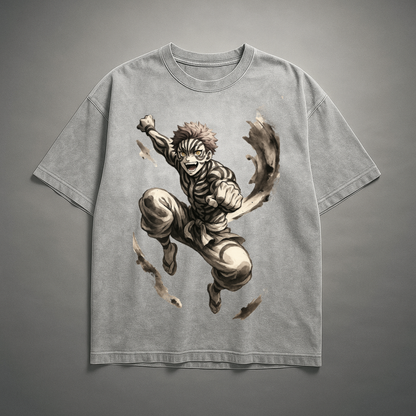 Akaza Vintage V2 Washed Tee | Demon Slayer