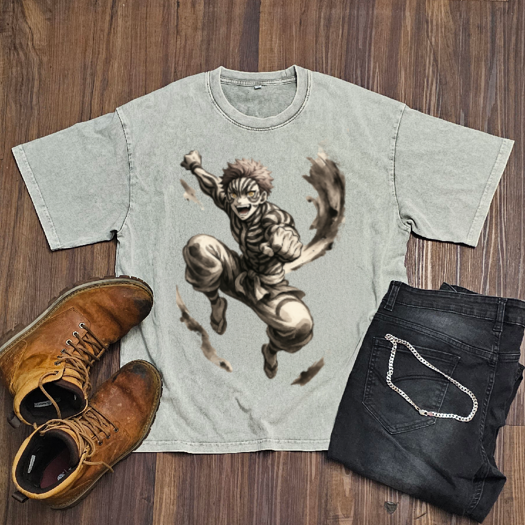 Akaza Vintage V2 Washed Tee | Demon Slayer
