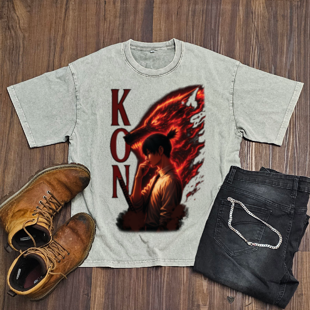 Aki V1 Washed Tee | Chainsaw Man