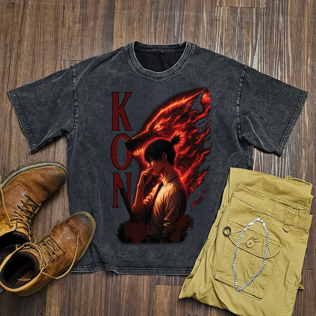 Aki V1 Washed Tee | Chainsaw Man