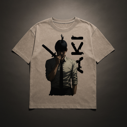 Aki V2 Washed Tee | Chainsaw Man