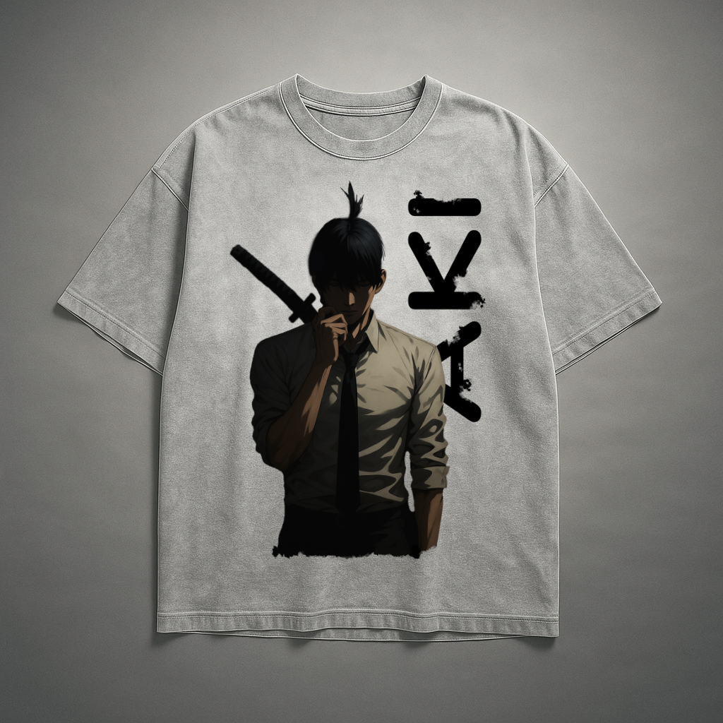 Aki V2 Washed Tee | Chainsaw Man