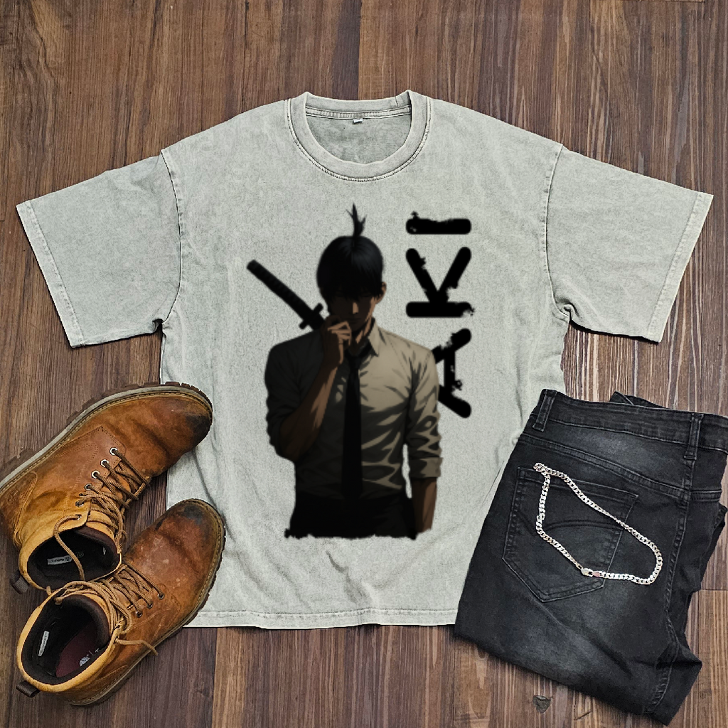 Aki V2 Washed Tee | Chainsaw Man