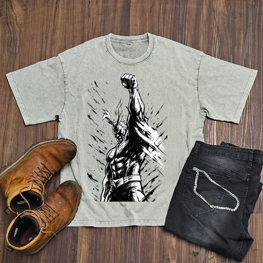 All Might V6 Washed Tee | MHA