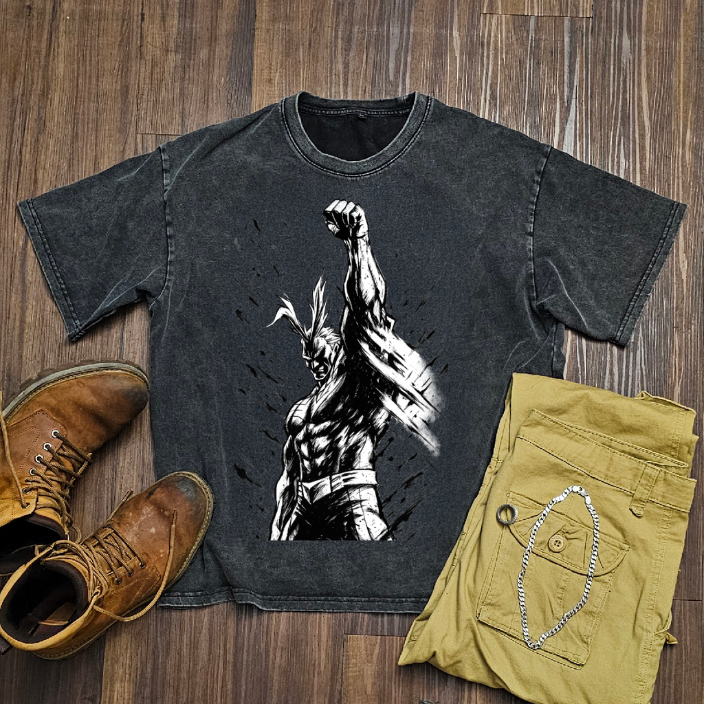 All Might V6 Washed Tee | MHA