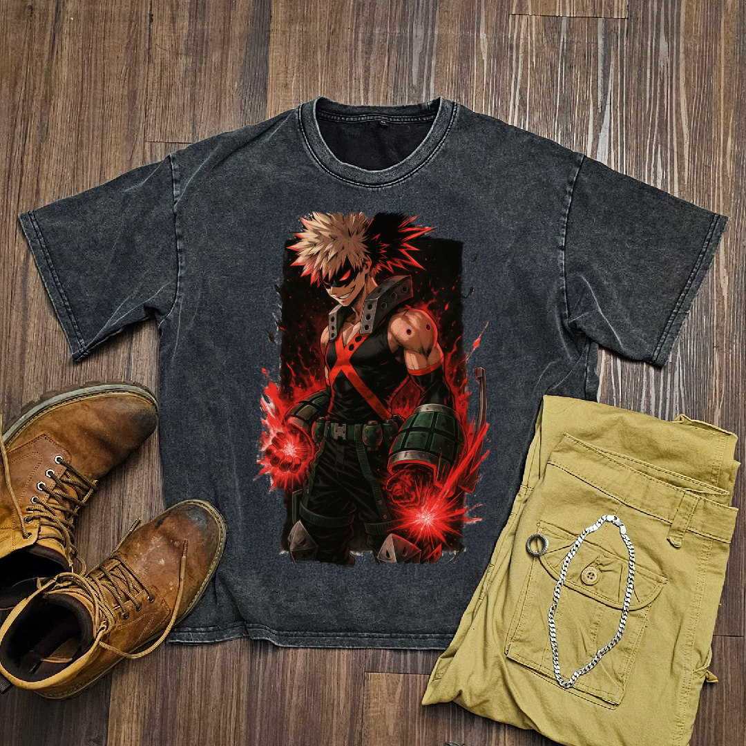 Bakugo V3 Washed Tee | MHA