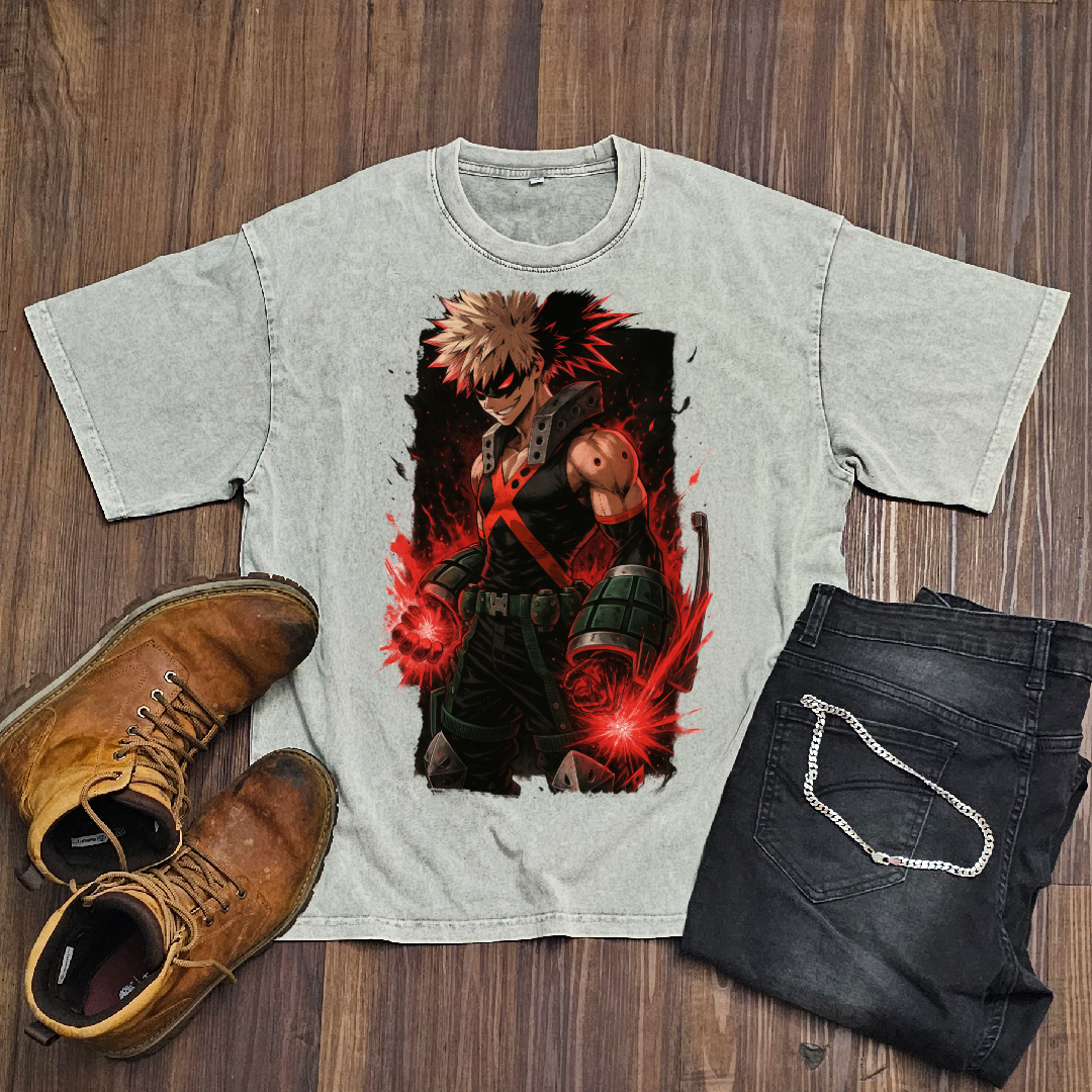 Bakugo V3 Washed Tee | MHA