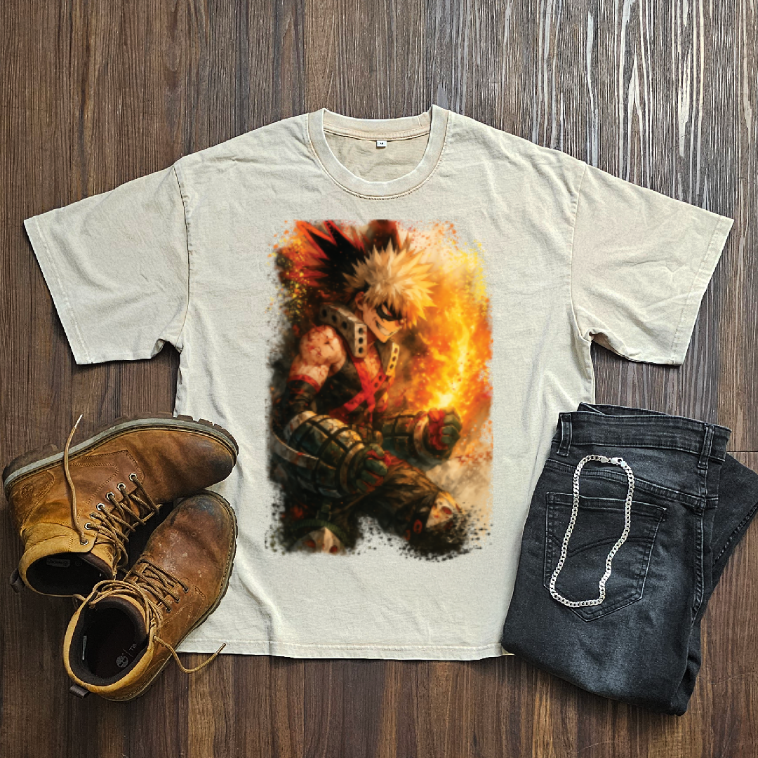 Bakugo V4 Washed Tee | MHA
