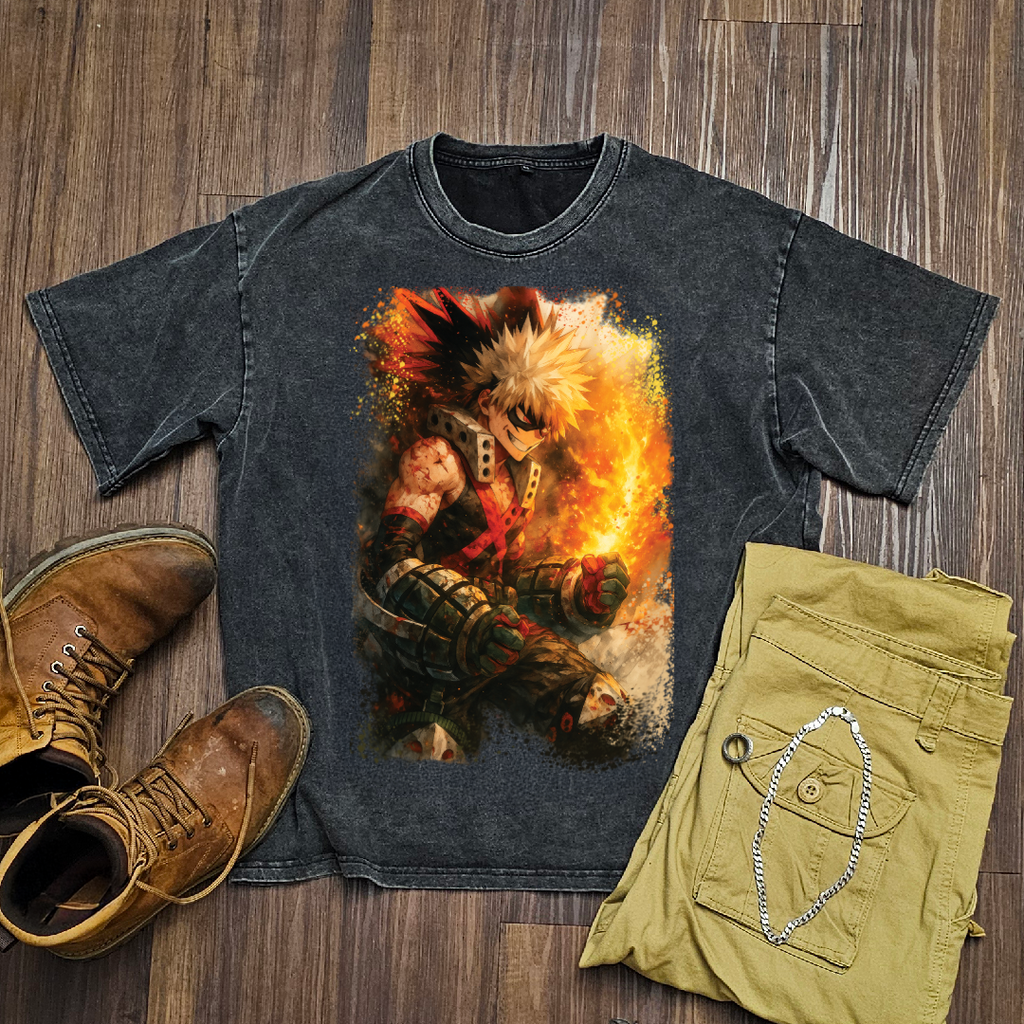 Bakugo V4 Washed Tee | MHA
