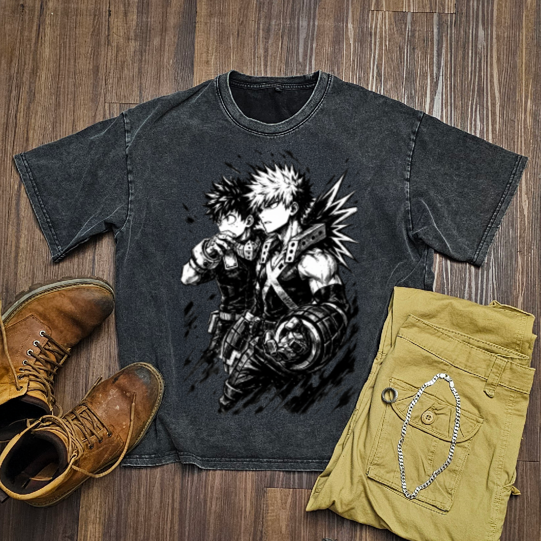 Deku & Bakugo V1 Washed Tee | MHA