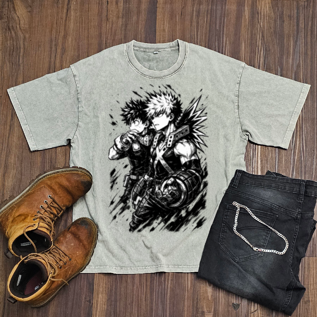Deku & Bakugo V1 Washed Tee | MHA
