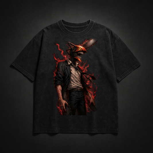 Denji V2 Washed Tee | Chainsaw Man