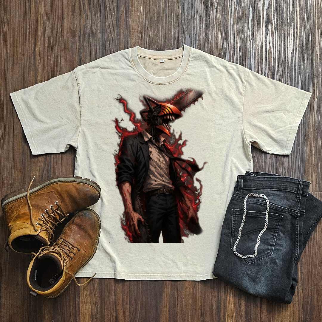 Denji V2 Washed Tee | Chainsaw Man