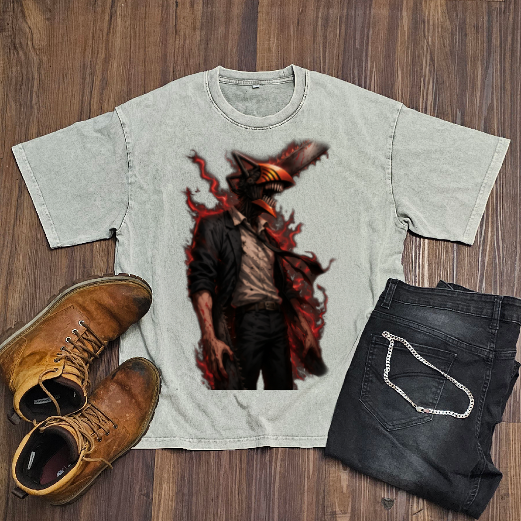 Denji V2 Washed Tee | Chainsaw Man